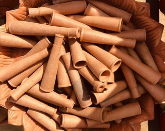 1 Stück-11 Stück handgemachte Ton TerraCotta Chilam Chillam Chillum Pfeife Terracotta 3 &quot;-3,5&quot; F / S Wasserpfeife