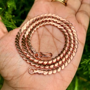Handmade Copper Chain Bracelet, Healing Jewelry, Serpentine Necklace