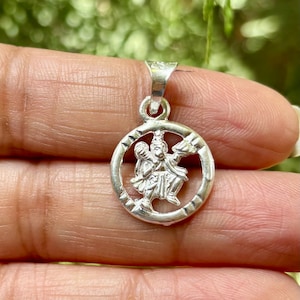 Pendentif Lord Hanuman En Argent 999 - Médaillon Hindou De Protection, Fait Main En Inde