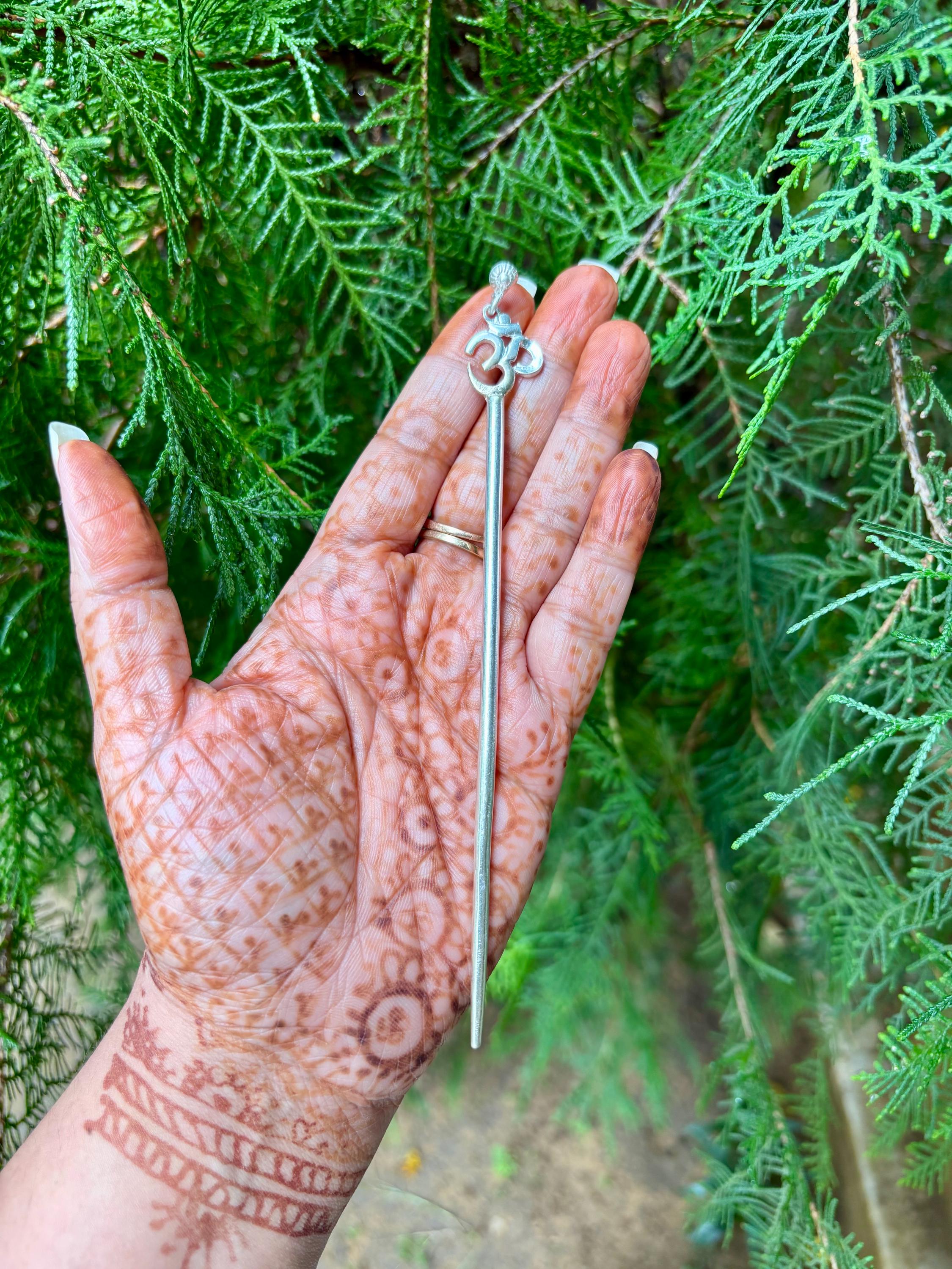 925 Silver 1 Pc Thick, Handmade Juda Pin, Hair Bun Stick, 13.2 grams, 5.5 Inch length, Handcrafted wedding gift, brides gift silver articles
