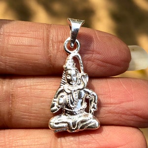 925 Sterling Silver Lord Shivas Shiv jis Pendant, Sitting Shiva, For Wearing, For Temple, Puja 2.22 gm, 30 mm Jewelry, Handmade, Handcrafted