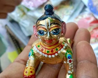 Ashtadhatu Brass Lord Krishna, Kanha, LADDU GOPAL Idol, Size