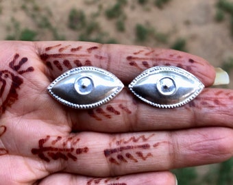 999 Pure Silver Handmade Silver 1 Pair eyes, 3cm each, 1.8 gm, For Chakshumati Pooja, free ship