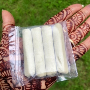 4 Pc Original Gopi Chandan Sticks, 2.25 inch long, 55-65 gram weight, WHITE Pooja Tika Tilak Lord Krishnas favourite Free Ship