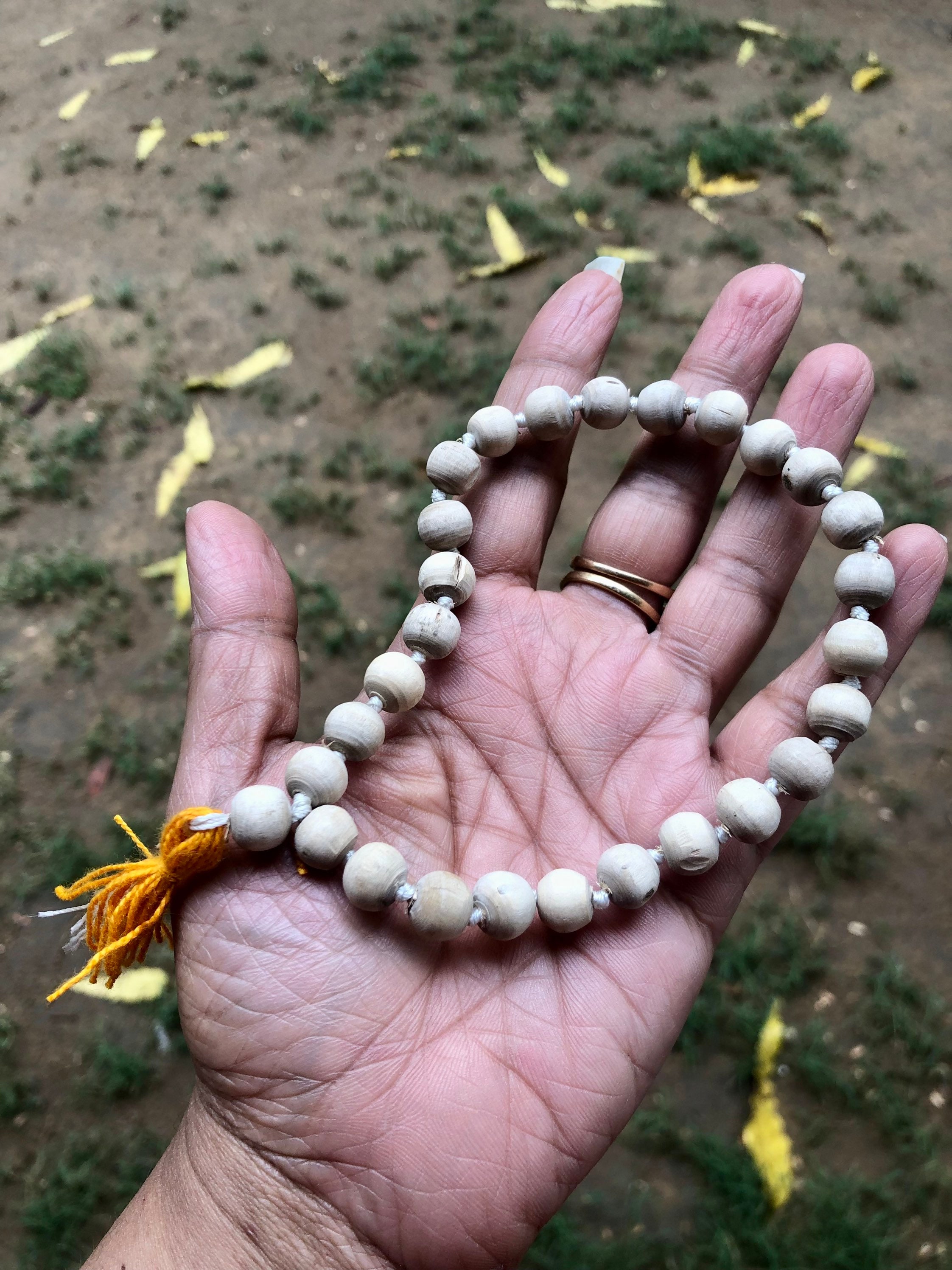 27 Bead (9mm) Indian Original TULSI Tulasi Pocket Mala, 27+1 Guru