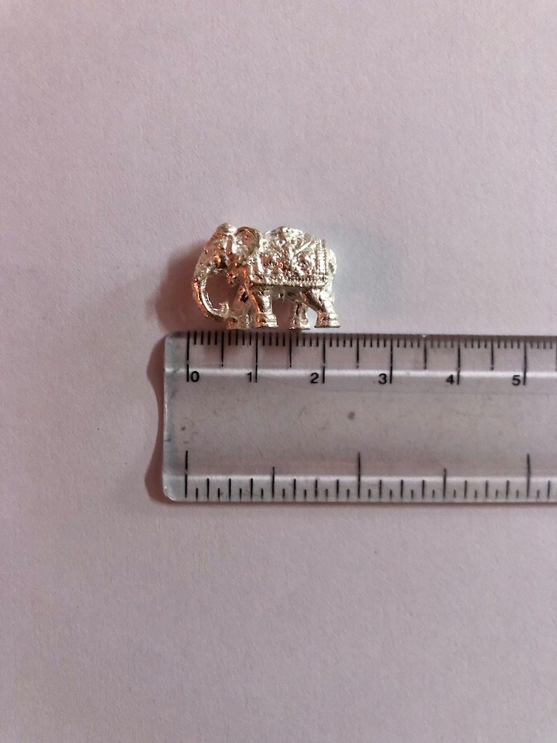 999 Pure Silver Hindu Religious Elephant Idol Statue 2.2 Cm 10.2 Gm