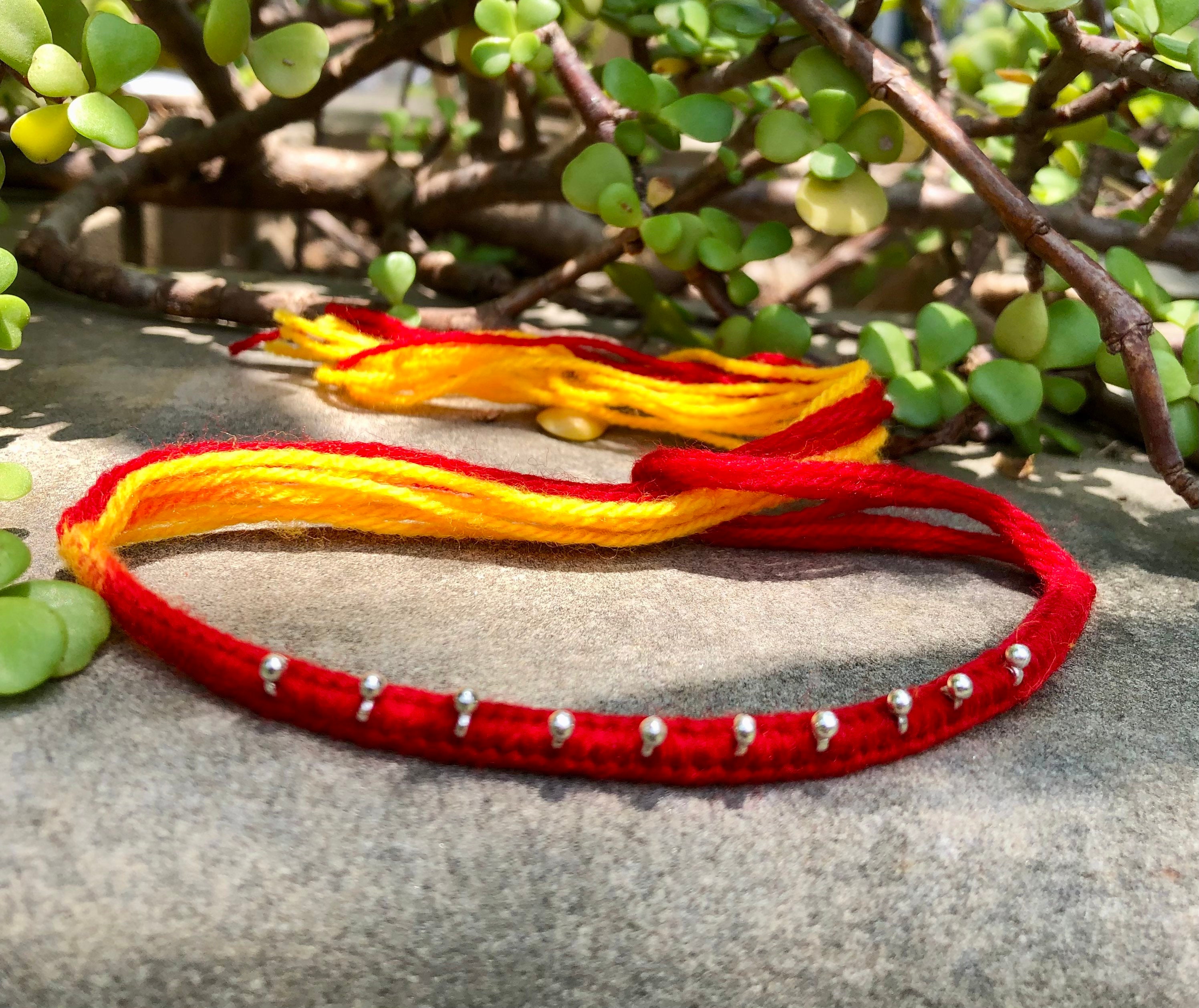 Fashion Silver Plated  Brother Mauli Rakhi Bracelet With Ganesha Charm  Pendant For Mens  Gem O Sparkle