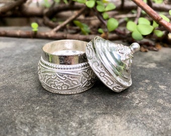 925 Silver Handmade Trinket Kajal Casket Jewelry Box , Surma