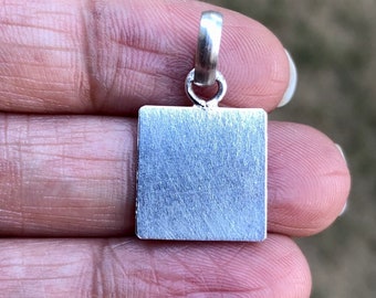 999 Pure Silver Handmade 15 mm square sheet pendant, Temple Pooja, Astrological Remedy for Rahu, Lal Kitab remedy