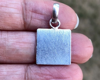 999 Pure Silver Handmade 15 mm square sheet pendant, Temple Pooja, Astrological Remedy for Rahu, Lal Kitab remedy