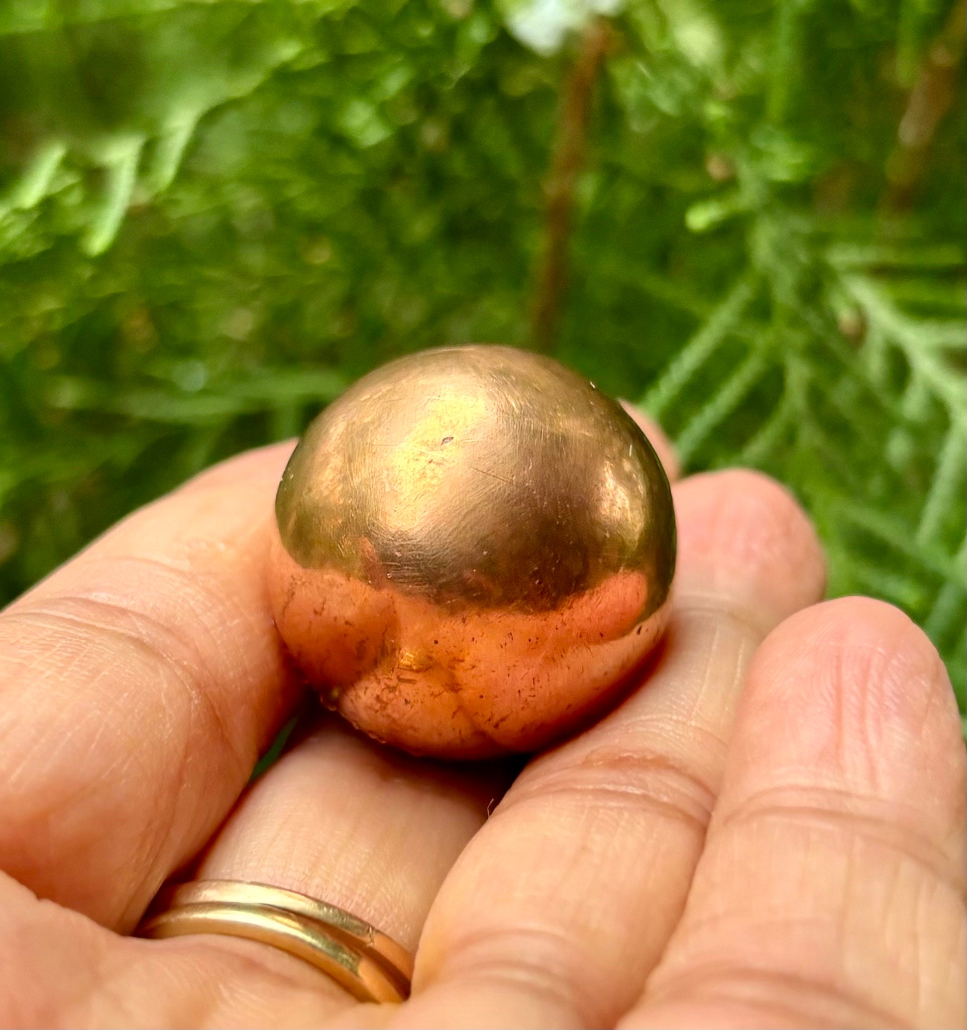 Boule En Cuivre Pur 999 – Sphère Solide 15g, Guérison Chakras, Inde
