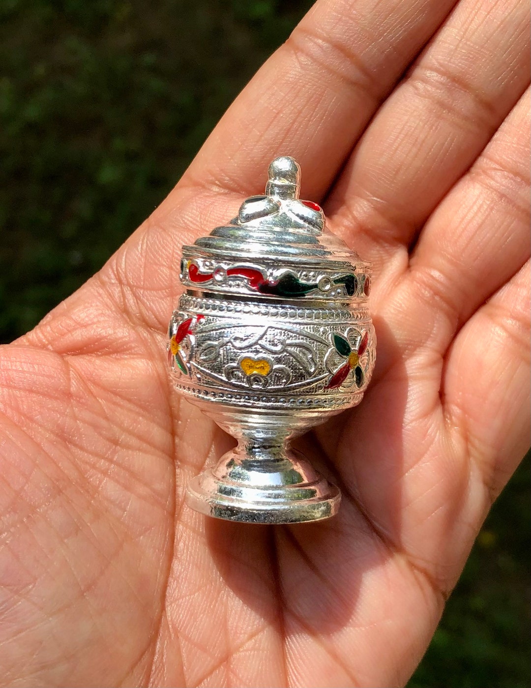 999 Silver Handmade Trinket Kajal Casket Jewelry Box Surma