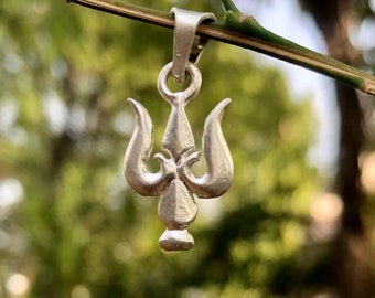 Pendentif Trident Hindou (Trishul De Shiva) En Argent 925 - Fait Main En Inde, Neuf Avec étiquettes, Pour Cérémonie Pooja