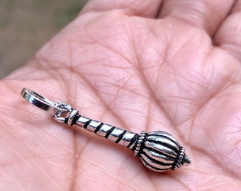 Artisan Crafted 925 Sterling Silver Lord Hanuman Gada Mace Pendant Jewelry, wearing, keeping in temple, puja Handmade, Handcrafted FREE SHIP