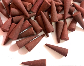 100 Gms 50-55 Cones 1.3 " Indian ROSE GULAB Fragrance DHOOP Incense Cones Meditation Puja Yoga traditionally handmade Free Ship
