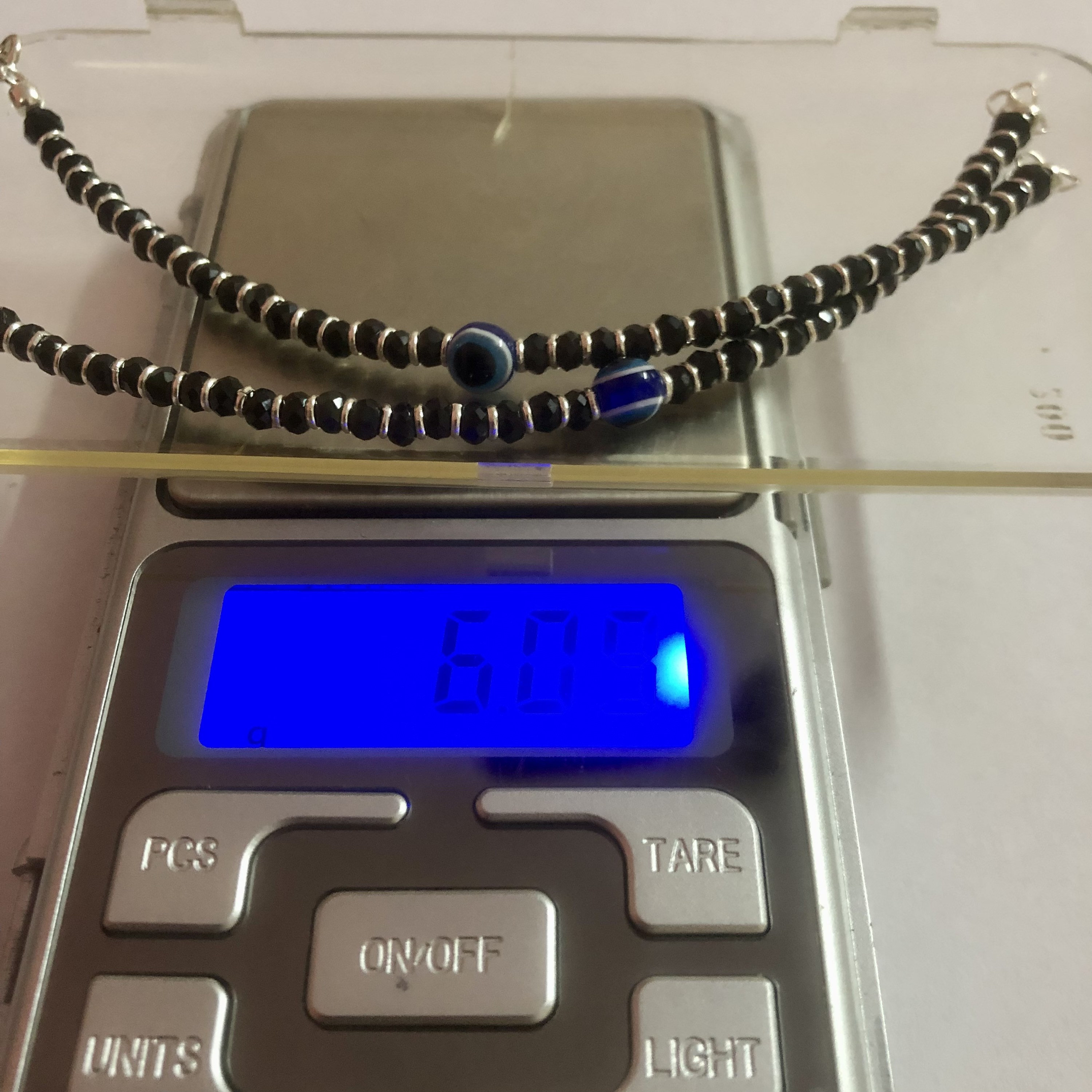 Bracelet De Protection Nazariya (Mauvais Œil) - Argent 925 - Lot De 2 Avec 5 Amulettes - Fait Main En Inde