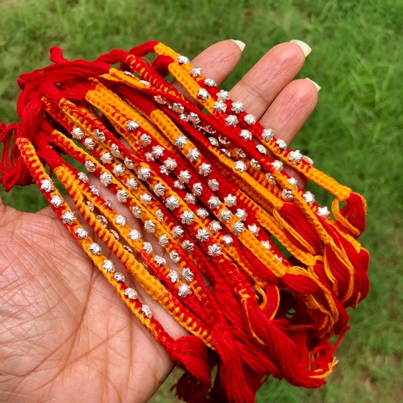 Buy Mansiyaorange Kundan Stone Mauli Cotton Thread Work RaakhiRakhdiiHand  Bracelet For Man Boys Online at Best Prices in India  JioMart