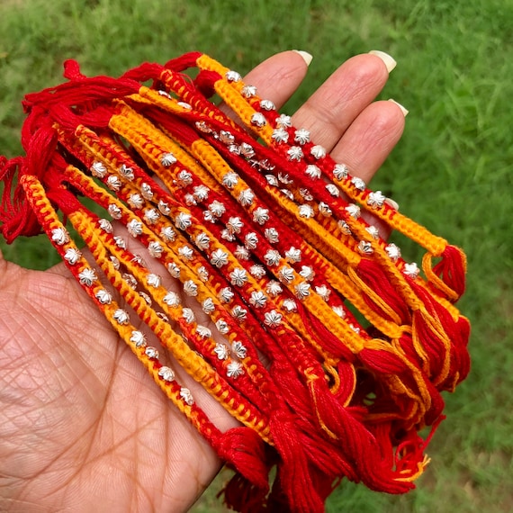 Buy Mansiyaorange Kundan Stone Mauli Cotton Thread Work RaakhiRakhdiiHand  Bracelet For Man Boys Online at Best Prices in India  JioMart