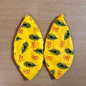 2 X Borsa da preghiera Gomukhi Gomukh Jaap Japa, Borsa con perline, Rosario, Perline di preghiera, Yoga Mala, Tempio, Meditazione, Iskcon, Radhe Peacock Design