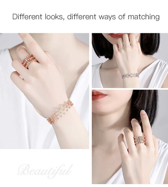 Amazon.com: 2023 New Adjustable Transform Bracelet Ring Folding Retractable Ring  Bracelet Retractable Ring Replacement Bracelet Rose Statement Ring (G, One  Size) : Clothing, Shoes & Jewelry