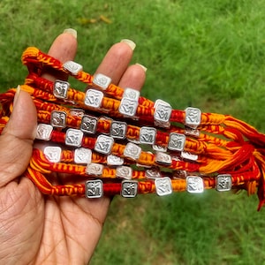 925 Sterling Silber MAULI KALAWA Rakhi Armband 1 Stk., Aum Om Hindu religiöse Charms für Pooja, Gottes Anbetung, Hochzeiten, Zeremonien #1