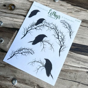kraaien en rafen stickers, vogel stickers, bujo stickers, journal stickers, planner stickers, bulletjournal stickers