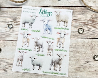 Lambs stickers, spring stickers, sheep, baby animals, bullet journal stickers, bujo stickers, planner stickers, journal stickers