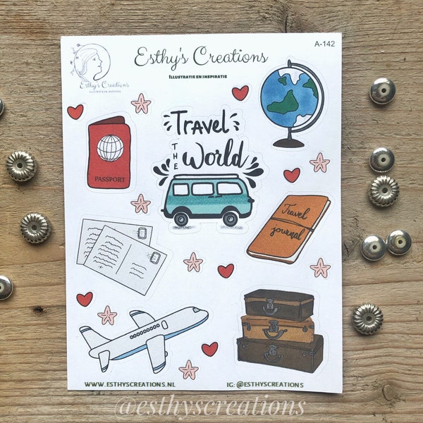 Travel stickers | suitcases | travel | plane | Bulletjournal stickers | Planner stickers