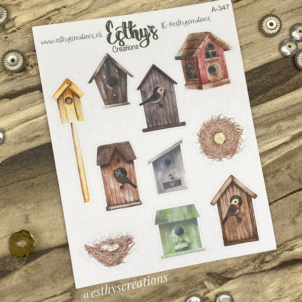 Birdhouse Stickers - Etsy
