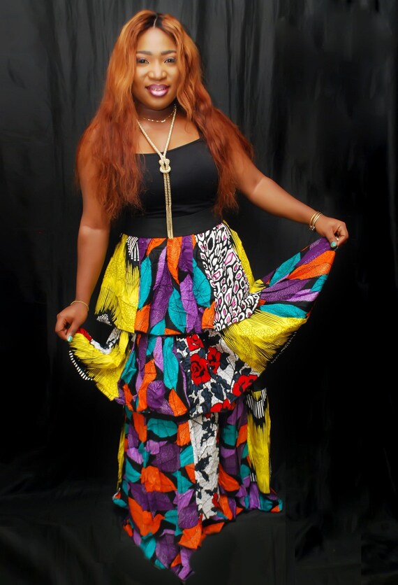 Layered skirt cheap colourful