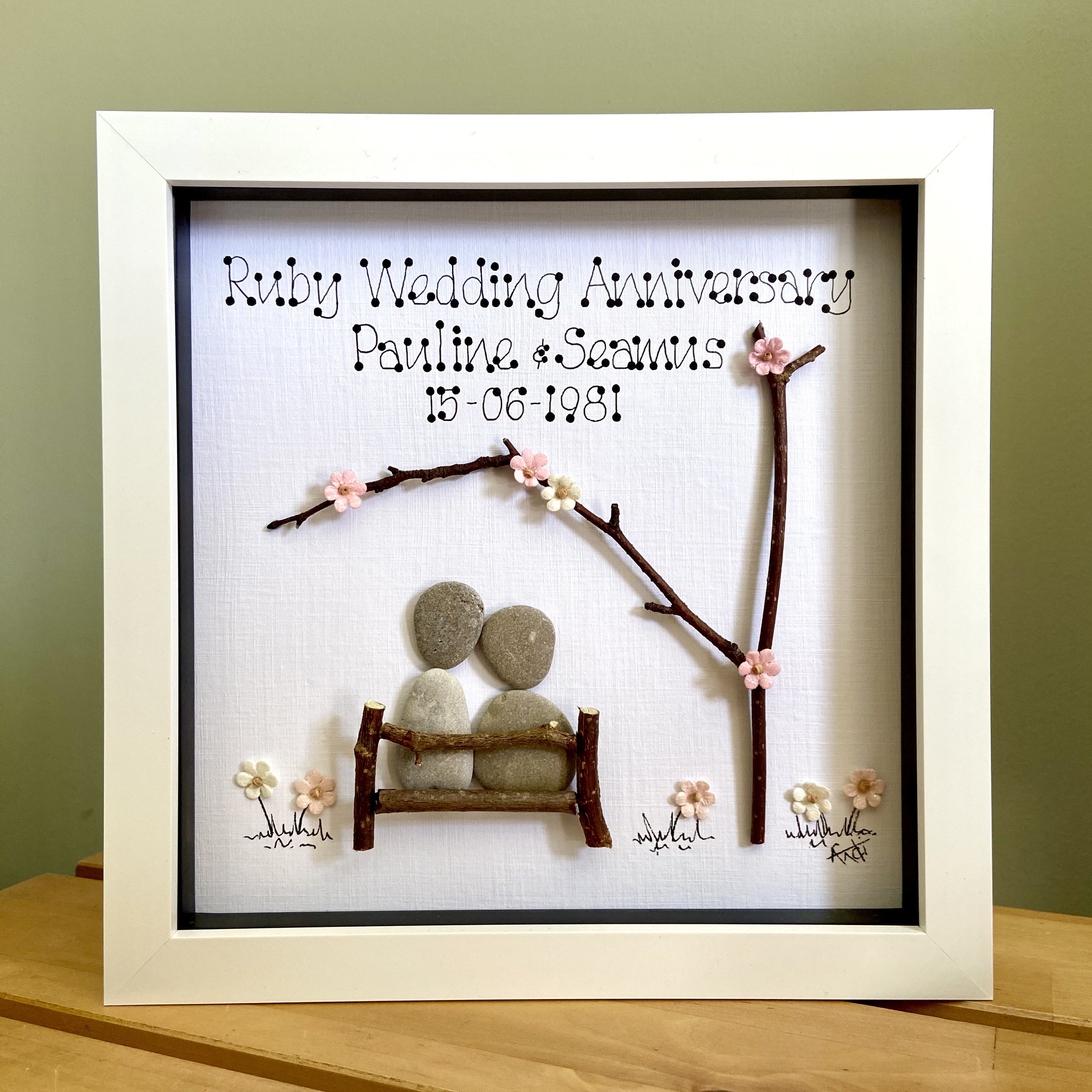 Custom Wedding Anniversary Stone With Love Story Gift For Partner