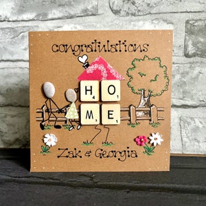 Gepersonaliseerde New Home-kaart, eigenzinnige handgemaakte handgetekende verhuizing, op maat gemaakt, schattig, housewarming, gefeliciteerd,