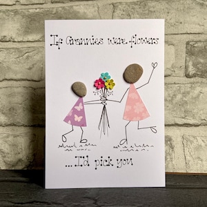 Carte d'anniversaire personnalisée, carte d'anniversaire pour maman, carte de fête des mères, carte de galets faite main, maman, grand-mère, grand-mère, fille, tante,