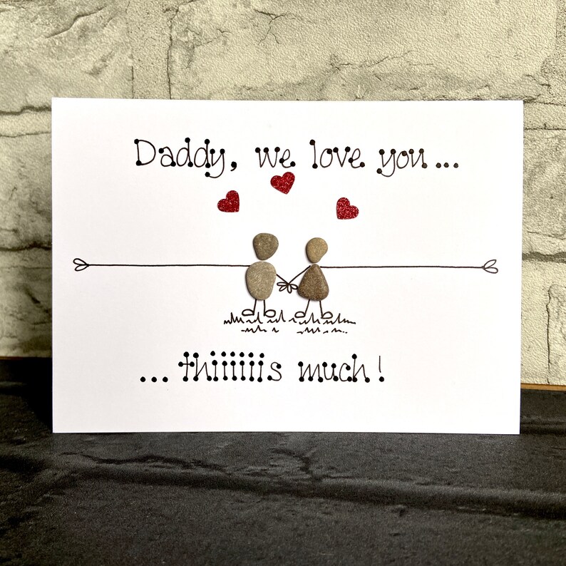 Cute Fathers Day Card for Daddy, Handmade Pebble Birthday Card for Dad ...