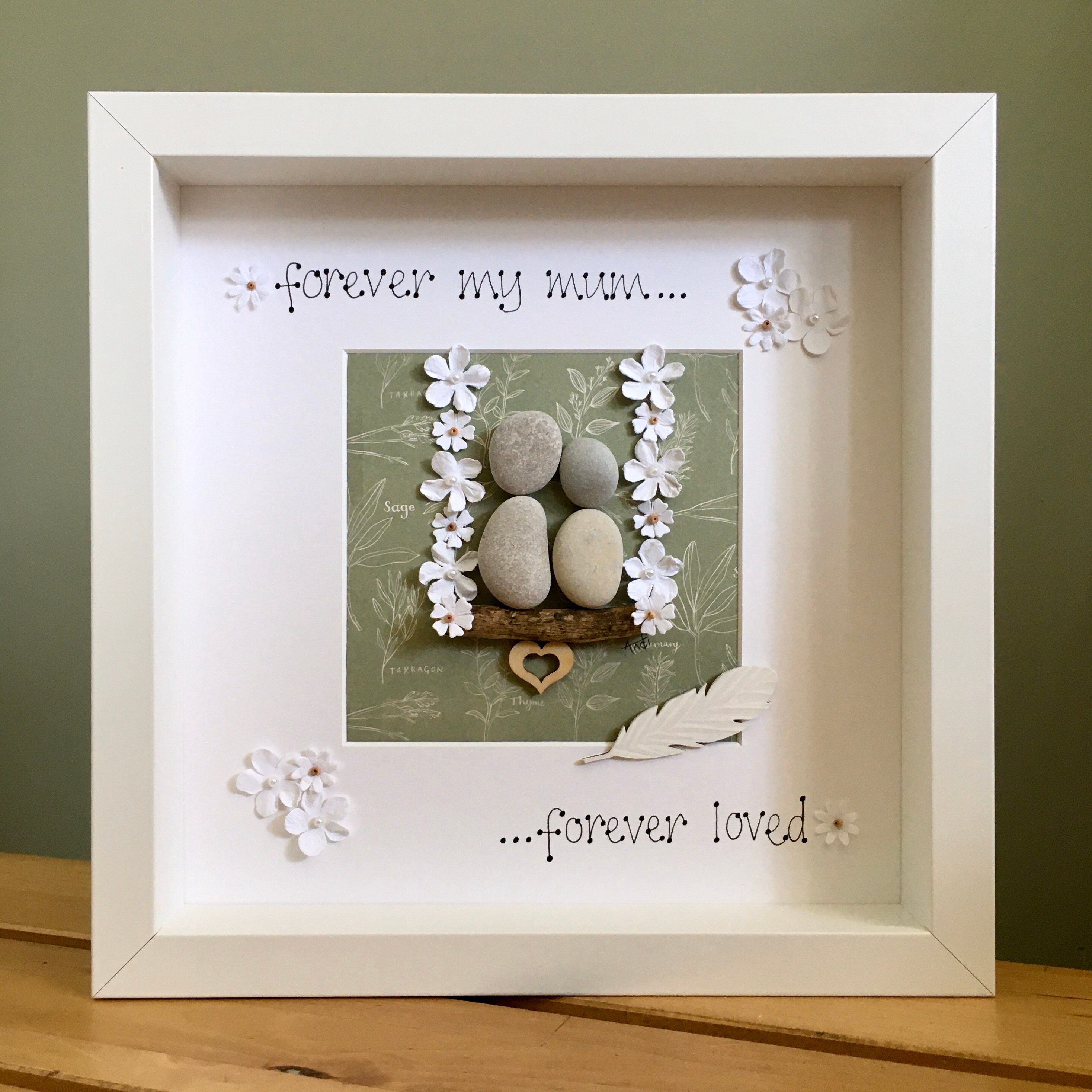 Im Loving Memory Mum Pebble Frame Handmade Memorial Loss Etsy