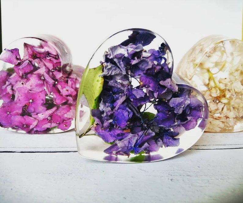Funeral Flower Preservation Memento Resin Heart 8cm Flowers Etsy UK