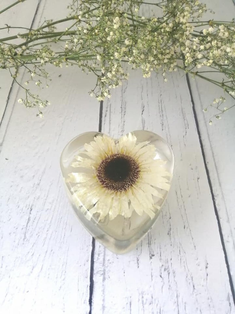 Funeral Flower Preservation Memento Resin Heart 8cm Flowers Etsy UK