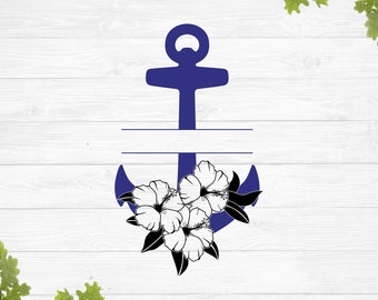 Download Clip Art Silhouette Design Cute Png Vinyl Design Floral Anchor Summer Anchor Design Anchor With Flowers Svg Sailing Design Art Collectibles
