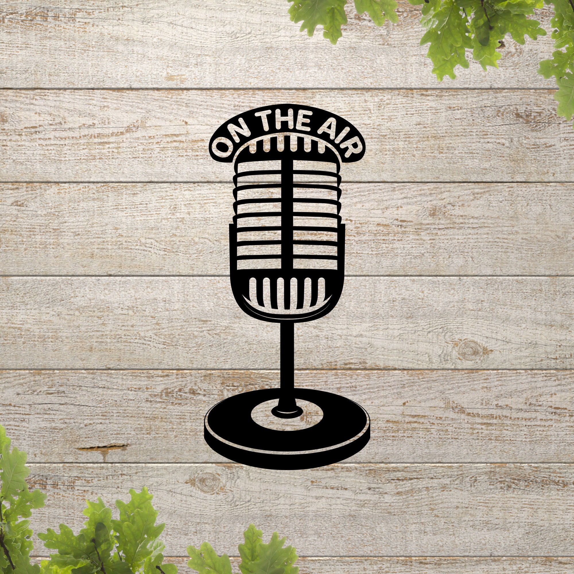 Download Svg On The Air Svg Vintage Microphone Svg Microphone Icon Etsy