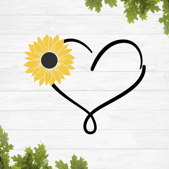 SVG, Faith Hope Love Sunflower Heart Svg, Sunflower Svg, Simple