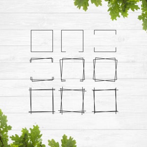 Border svg, Square border svg, Simple border svg, Square frame svg, Double frame svg, Border template, Monogram frame svg