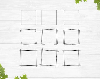 Border svg, Square border svg, Simple border svg, Square frame svg, Double frame svg, Border template, Monogram frame svg