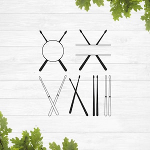 SVG, svg baguettes de batterie, baguette svg, svg monogramme baguette