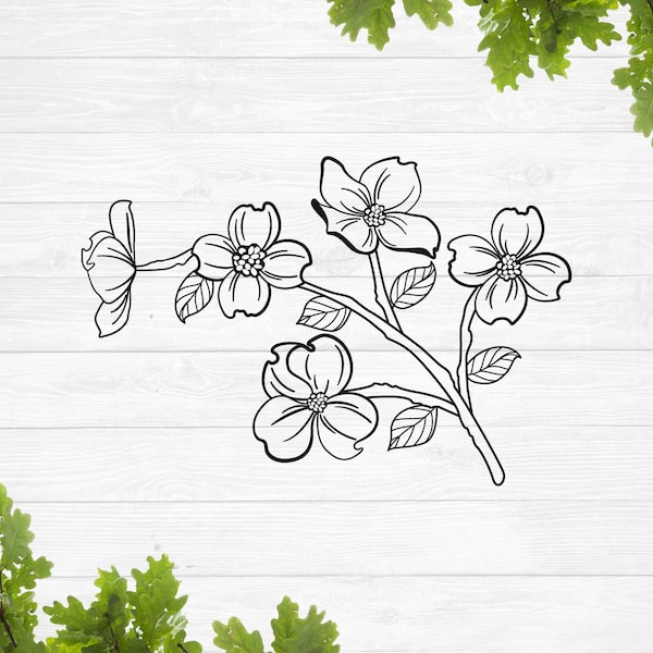 Dogwood flower svg, flower decal svg, spring flowers svg, rustic flowers svg, flower garland svg