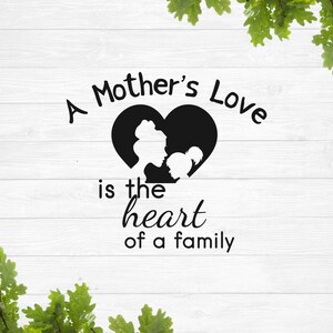 A mother&#39;s love is the heart of the family svg, Mother&#39;s Day 2025 svg, Mom quotes svg, Gifts for Mom