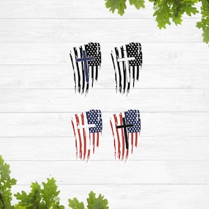 American flag with cross svg, USA flag svg, Christian svg, Cross svg, Patriotic svg image
