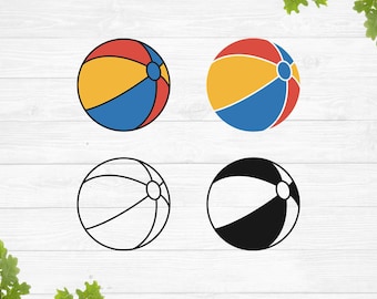 Beach ball svg, Summer beach cut files, Classic beach ball vector files