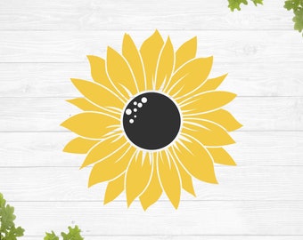 Solros svg, solroskontur svg, enkel solros svg, liten solros svg, solros png för utskrift, solros svg-fil för Cricut