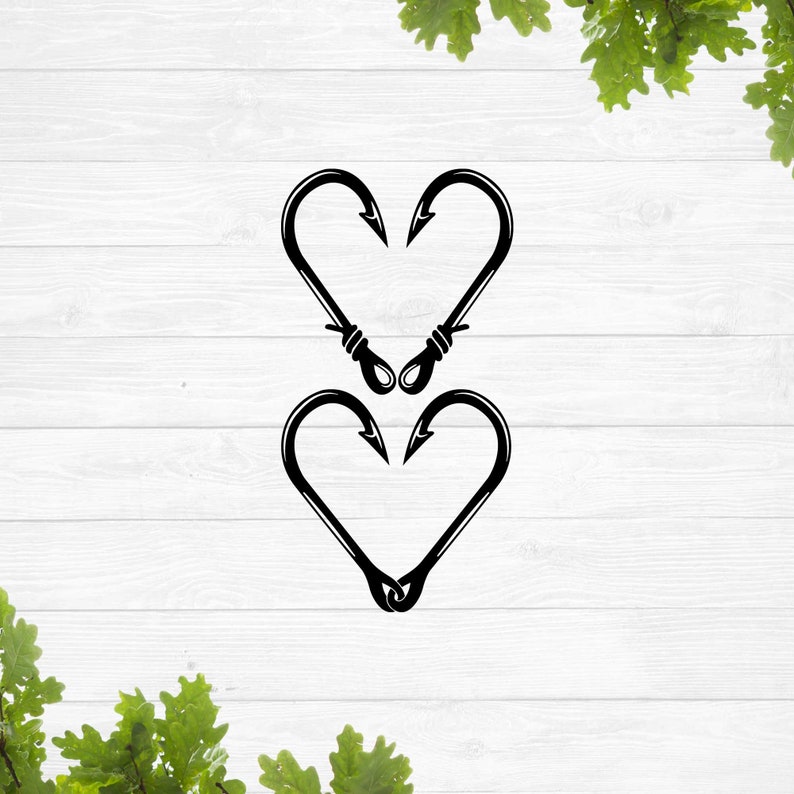 Fish Hook Heart Svg Fishing Hook Svg Love Fishing Svg Fish Etsy
