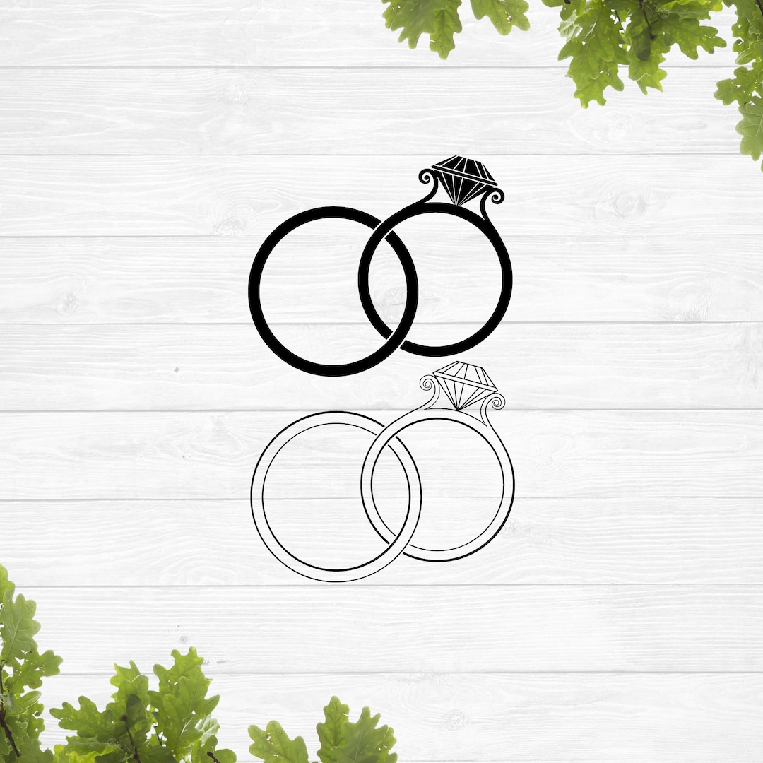 Wedding Rings Svg Interlocking Wedding Rings Svg Intertwined Etsy